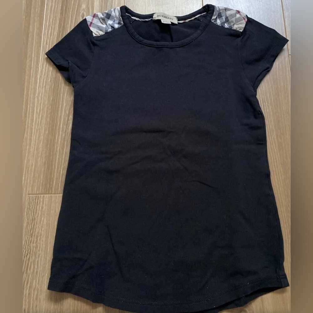Burberry Navy Top with Plaid Accents